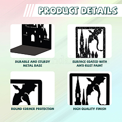 Non-Skid Iron Bookend Display Stands&nbsp;AJEW-WH0548-004