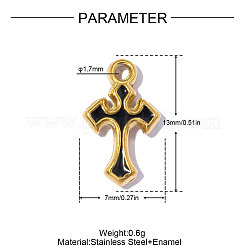 304 Stainless Steel with Black Enamel Charms&nbsp;SA-OY002-21G