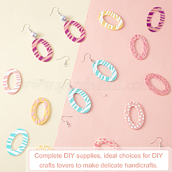 20Pcs 10 Styles Oval Opaque Printed Acrylic Pendants&nbsp;DIY-PH0002-81