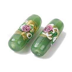 Handmade Foil Glass Beads&nbsp;LAMP-K039-36