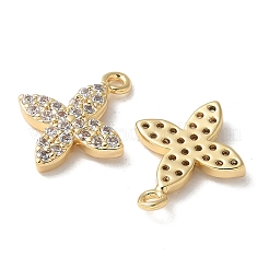 Brass Micro Pave Clear Cubic Zirconia Pendants&nbsp;KK-Q031-31G-01