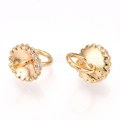 Brass Micro Pave Clear Cubic Zirconia Peg Bails&nbsp;KK-N254-171G