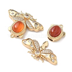 Brass Micro Pave Clear Cubic Zirconia Box Clasps&nbsp;KK-C075-43C-G