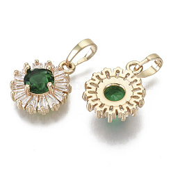 Brass Micro Cubic Zirconia Charms&nbsp;X-KK-N235-032D