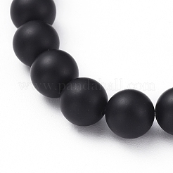 Natural Black Agate(Dyed & Heated) Beads Stretch Bracelets&nbsp;BJEW-JB04801