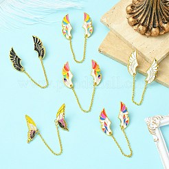 6Pcs 6 Styles Wings Enamel Pins&nbsp;JEWB-CJ0001-39
