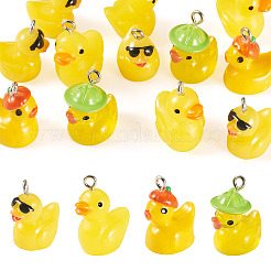 12Pcs 4 Styles Opaque Resin Pendants&nbsp;RESI-TADJ0001-23