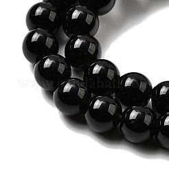 Natural Black Obsidian Beads Strands&nbsp;G-L632-A01-6mm