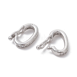 Brass Micro Pave Clear Cubic Zirconia Twister Clasps&nbsp;KK-K360-28P