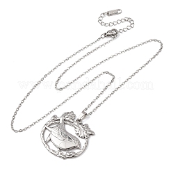 304 Stainless Steel Pendant Cable Chain Necklaces for Men Women&nbsp;NJEW-K308-03E-P