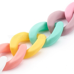 Opaque Spray Painted Acrylic Twist Chains&nbsp;AJEW-JB00908
