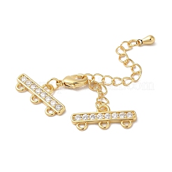 Brass Micro Pave Cubic Zirconia Chain Extender&nbsp;KK-L216-004B-G