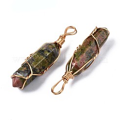 Natural Unakite Big Pendants&nbsp;G-T122-70C