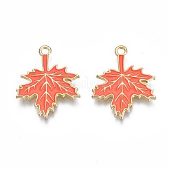 Autumn Theme Rack Plating Alloy Enamel Pendants&nbsp;X-ENAM-N055-068