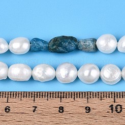 Natural Apatite Nuggets & Natural Cultured Freshwater Pearl Beads Strands&nbsp;PEAR-N023-01A-09