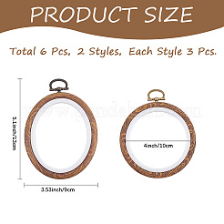 6Pcs 2 Styles Plastic Cross Stitch Embroidery Hoops&nbsp;DIY-CP0012-39