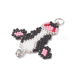 Glass Seed Beaded Links Connector Charms&nbsp;PALLOY-MZ01045