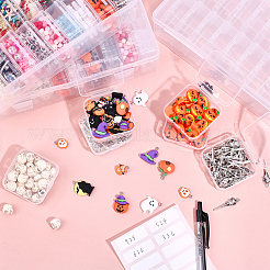 3 Bags Rectangle Plastic Organizer Storage Boxes with 30Pcs Mini Square Nail Art Small Items Cases and 168Pcs Label Printer Paper&nbsp;CON-DR0001-08