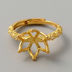 Adjustable Brass Ring Findings&nbsp;KK-WH0062-40G