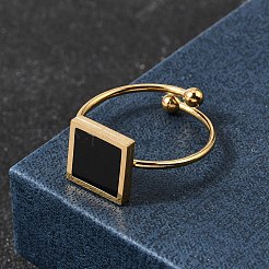 304 Stainless Steel Cuff Open Rings for Women&nbsp;RJEW-B161-01G-01