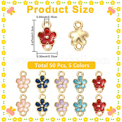 50Pcs 5 Colors Zinc Alloy Enamel Connector Charms&nbsp;ENAM-YW0009-01