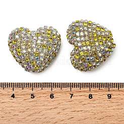 Sparkling Acrylic Heart Beads with Rhinestone Embellishment&nbsp;OACR-NH0001-02B-05