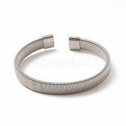 Non-Tarnish 304 Stainless Steel Flat Snake Chains Shape Open Cuff Bangle for Women&nbsp;BJEW-C0033-05P