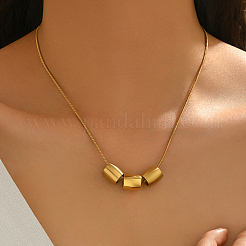 Elegant Stainless Steel Column Beads Pendant Necklaces for Women&nbsp;KE1344