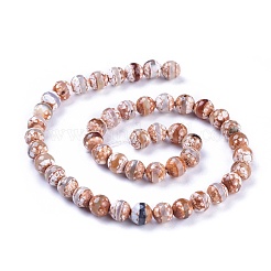 Tibetan Style Striped Pattern dZi Beads&nbsp;TDZI-G002-8mm-10