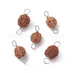 Round Natural Wood Connector Charms&nbsp;PALLOY-JF01994-02