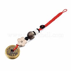 Brass Coins Pendant Decorations&nbsp;WOOD-S046-10