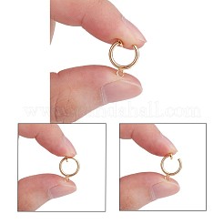 Brass Clip-on Hoop Earring Findings&nbsp;X-KK-P102-01G