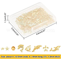 120Pcs 8 Style Alloy Cabochons&nbsp;MRMJ-OC0002-73