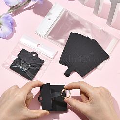 50Pcs Rectangle Foldable Paper Jewelry Display Cards for Rings&nbsp;CDIS-FS0001-31B