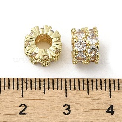 Rack Plating Brass Micro Pave Cubic Zirconia Beads&nbsp;KK-F866-07G