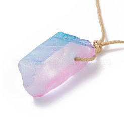 Natural Quartz Crystal Nugget Pendant Necklace&nbsp;NJEW-JN03940