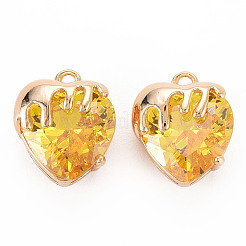 Brass Micro Pave Cubic Zirconia Charms&nbsp;KK-N232-302A-01