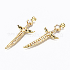 Brass Micro Pave Clear Cubic clear Zirconia Pendants&nbsp;ZIRC-N039-155-NF