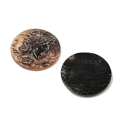 Natural Black Lip Shell Carved Cabochons&nbsp;SSHEL-I026-03B-05