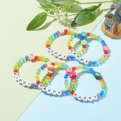 Transparent & Opaque Acrylic Beaded Bracelets for Kids&nbsp;BJEW-JB06504