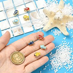 8Pcs 4 Colors Brass Enamel Beads&nbsp;KK-CJ0005-52