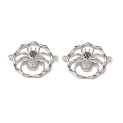 Halloween Brass Pave Clear & Black Cubic Zirconia Connector Charms&nbsp;KK-E068-VB060