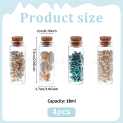 4Pcs Transparent Glass Wishing Bottle Decoration&nbsp;PALLOY-MA00001