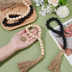 4Pcs 2 Colors Wood Pendant Decorations&nbsp;HJEW-PH02018