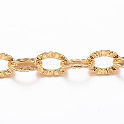 Ion Plating(IP) 304 Stainless Steel Textured Cable Chains&nbsp;CHS-H006-01G
