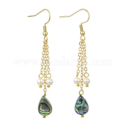 Shell Pearl & Abalone Shell/Paua Shell Dangle Earrings for Women&nbsp;EJEW-JE07328