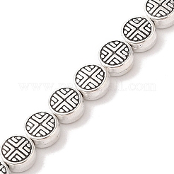 Tibetan Style Flat Round Alloy Bead Strands&nbsp;TIBEB-O007-09-NR