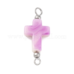35Pcs 7 Colors Two Tone Cross Acrylic Connector Charms&nbsp;PALLOY-JF03528-02