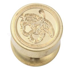 Golden Tone Round Wax Seal Brass Stamp Heads&nbsp;LS-AJEW-M040-01G-D