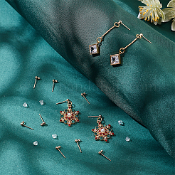 Brass Ball Ear Stud Findings&nbsp;KK-BC0003-67G